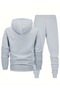 Unisex Lover Bear Printed Oversize Hooded Tracksuit Set Loose Fit - 2