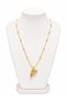 Gold Balloon Letter F Necklace – 316L Stainless Steel Letter Necklace with Bead Detail Chain - 2
