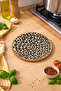 Tiger Patterned Cork Pot and Pan Mat 19cm Diameter 1cm Thickness