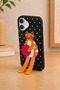 iPhone 16 Compatible Soft Touch Silicone Phone Case with Stand and 3D Cat Figure - 3