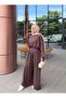 Pile Detailed Casual Suit Chocolate Brown - 3
