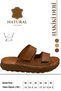 Genuine Leather Men's Slippers - Genuine Leather Men's Slippers with Soft Thick Soles C Tan - 5