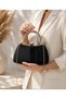 Pleated Satin Evening Dress Bag with Stones