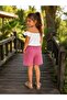 100% Cotton Ribbed Blouse, Special Pattern Gray Striped Cotton/Linen Shorts Set, Comfortable Fit - 3