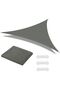 Triangular sunshade sail, 3 x 3 x 3 meters, includes 3 ropes, UV resistant, waterproof, suitable for gardens, patios, pools, balconies (grey).