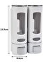 Soap dispenser, wall mounting - 2 chambers - 400 ml - plastic soap dispenser, no drilling required, shower gel dispenser for liquid shower gel - 2