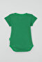 Boy's Snap Fastener Short Sleeve Bodysuit with Stripes, 1-3 Years, Green - 2