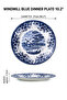 Earthenware Classic Blue Windmill & Floral Pattern Dinner Plate, 10.2 Inch, White - 3