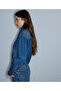 Çıkarılabilir fularlı denim gömlek - 5
