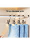 10-Pack Stainless Steel Trouser Hangers with Clips, Non-Slip Rubber Coated Spring Closet Hangers (Beige) - 3