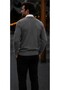 Men's Basic Winter Long Anthracite Sweater - 5