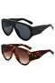 Two-pack of retro oversized women's sunglasses, men's retro aviator sunglasses