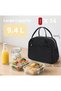 Women's Insulated Lunch Bag / Lunch Box with Cooler, Quilted, Reusable Lunch Handbag for Work, School, Travel, and Picnics (Black) - 3