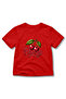 Girl's Cherry Printed Crew Neck Short Sleeve T-Shirt