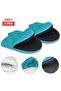 1-Pair Heat-Resistant Silicone Oven & BBQ Gloves with Hanging Loops (blue). - 3