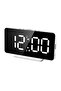 Digital alarm clock, LED alarm clock, with thermometer, date display, snooze function, and adjustable brightness (black).