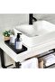 Rectangular silicone bathroom tray, Geschikt voor vanity, bathtub, kitchen 2-piece set, black. - 3