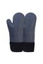 A pair of silicone oven mitts, heat-resistant, non-slip, extra long, suitable for microwave and grilling, gray.