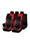 Complete Set Car Seat Covers 9-Piece Low-Back Front Rear Seat Covers Includes 5 Removable Headrest Covers Universal Red