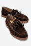 Leonelda Women's Genuine Leather Lace-Up Loafer Brown Suede
