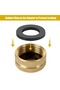 Garden hose caps with washers, brass hose ends, garden hose connectors, brass caps 1.91 cm, 6-piece garden hose female connector caps - 4