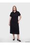 Alita city: stand collar plus size dress - 100% cotton