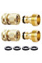 Brass Quick-Connect Hose 3/4" GHT Threaded Garden Hose Leak-Free Water Quick Connector Fitting Male Female 2-Pack - 2