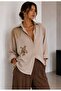 Oversized Tenel Shirt with Stone Accessory Detail - 3