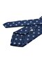 Navy Blue Smoked Motif Pattern Classic Tie with Handkerchief Kk13884 - 3