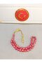 Gold Leafed Prayers Beads in Pink Color - 3