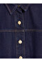 Xside Navy Blue Shirt Collar Women's Jean Jacket - 6