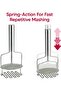 Potato Masher - Masher - Baking Tool - Kitchen Accessory - Suitable for potatoes, ginger, garlic, and purple sweet potatoes - Silver - 24*10.6 cm - 4