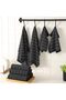 Microfiber kitchen towel and dishcloth set, 26 x 18 inches and 12 x 12 inches, 12-pack, lint-free dishcloths for drying dishes, black. - 5