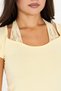 Yellow Ultra Soft, Lace-Up, 95% Natural Viscose, No Visible Lines, Fully Stretchable, Short Sleeve T-Shirt Blouse - 9