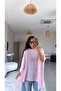 Pink Plain Thin Knitwear Poncho