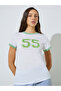 White Raglan Sleeve Printed Ringer T-Shirt - 4