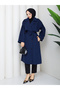 Women's Oversize Buttoned Hijab Trench Coat Rc3111 - 6