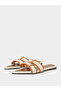 Brown Pointed Toe Color Block Sandals - 2