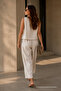 Sleeveless Natural Slouchy Blouse Pants Set - 4