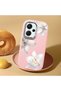 Redmi Note 13 Pro Plus 5g Compatible Case with Camera Protection Pink Silicone Couple Phone Case with Floral Pattern - 2