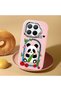 Mi 15t Pro Compatible Case Camera Protective Pink Silicone Couple Phone Case Panda Pattern - 2