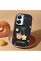 Realme C55 Compatible Case Camera Protector Black Silicone Couple Phone Case with Bear Pattern - 2