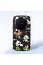 Vivo X300 Pro Compatible Case Camera Protector Black Silicone Couple Phone Case Panda Patterned