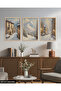 Snowy Street 3 Piece Wooden Framed Painting Act - 4