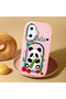 Poco F7 Compatible Case Camera Protector Pink Silicone Couple Phone Case Panda Patterned - 2