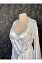 Boxed Set of 2 White Long Dressing Gowns with Rose Details - 2