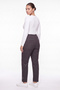 Women's Yellow-Black Winter High-Waisted Trousers with Stone Detail on the Cuffs and Waist - 4