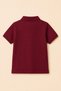 Children's Unisex Claret Red Short Sleeve Polo Collar T-Shirt 100% Cotton Lakos Fabric - 4