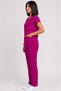 Women's V-Neck Bat Sleeve Light Plum, Plum, Fuchsia, Purple, Powder Pink Linda Scrubs Set - 4
