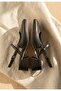 Liva Black Leather Heeled Shoes - 3
